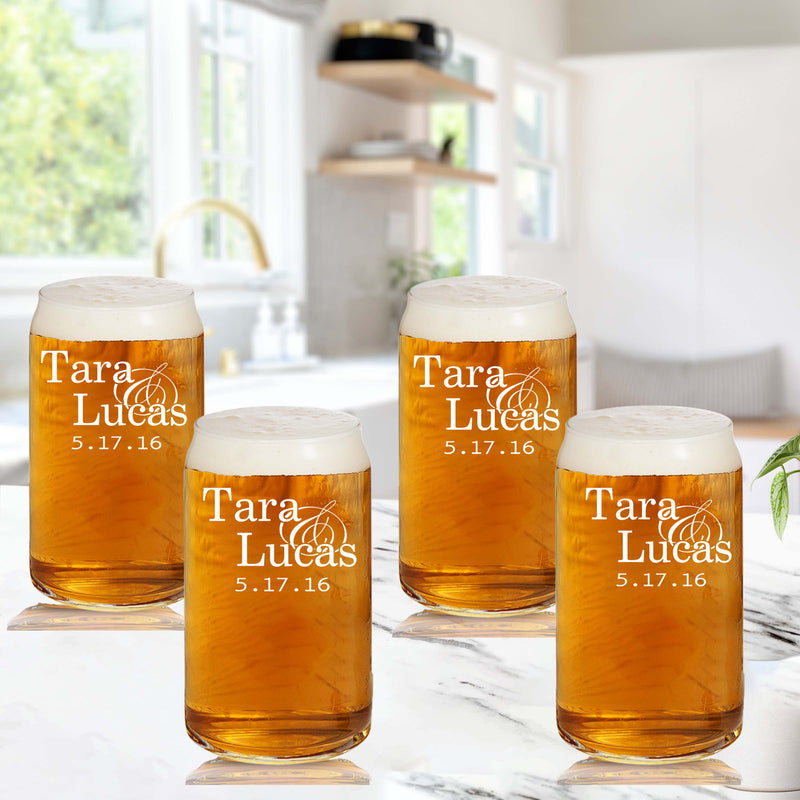 Anniversary Personalized Beer Glass Set