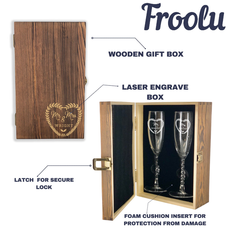 Personalized Bride & Groom Flute Box Set