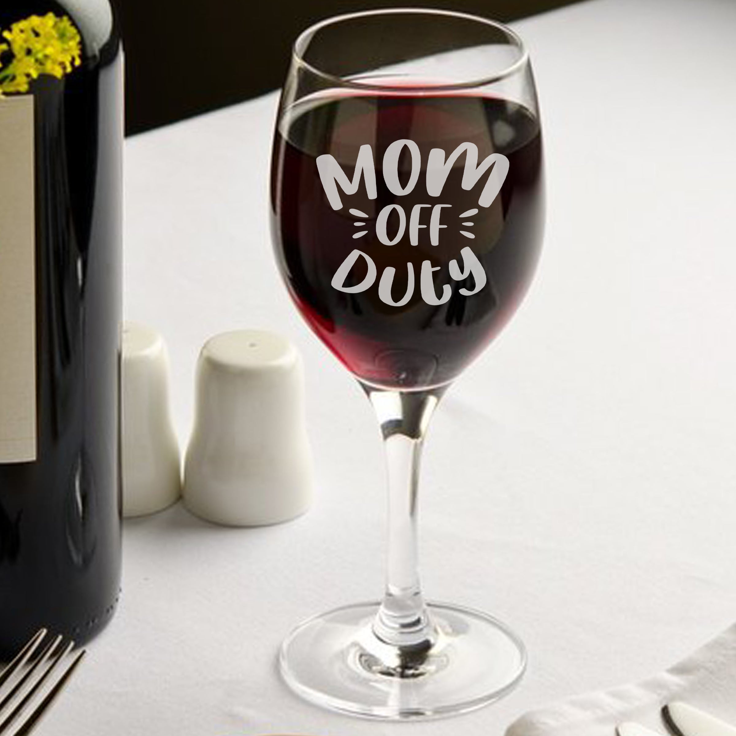 Mom off duty cheap wine glass