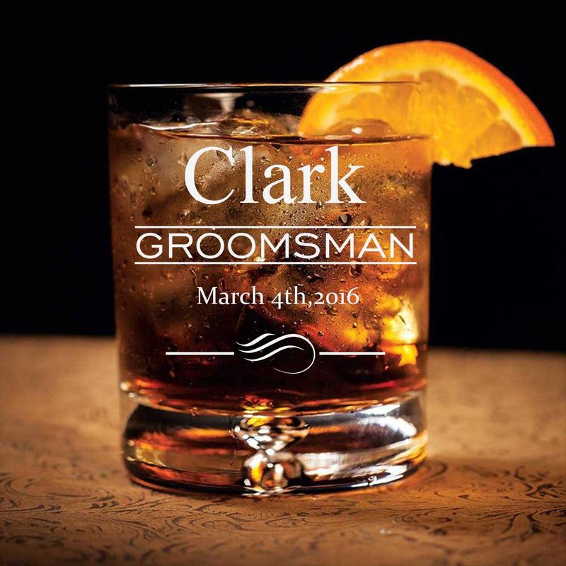 Elegant Groomsman Customized Scotch Glass