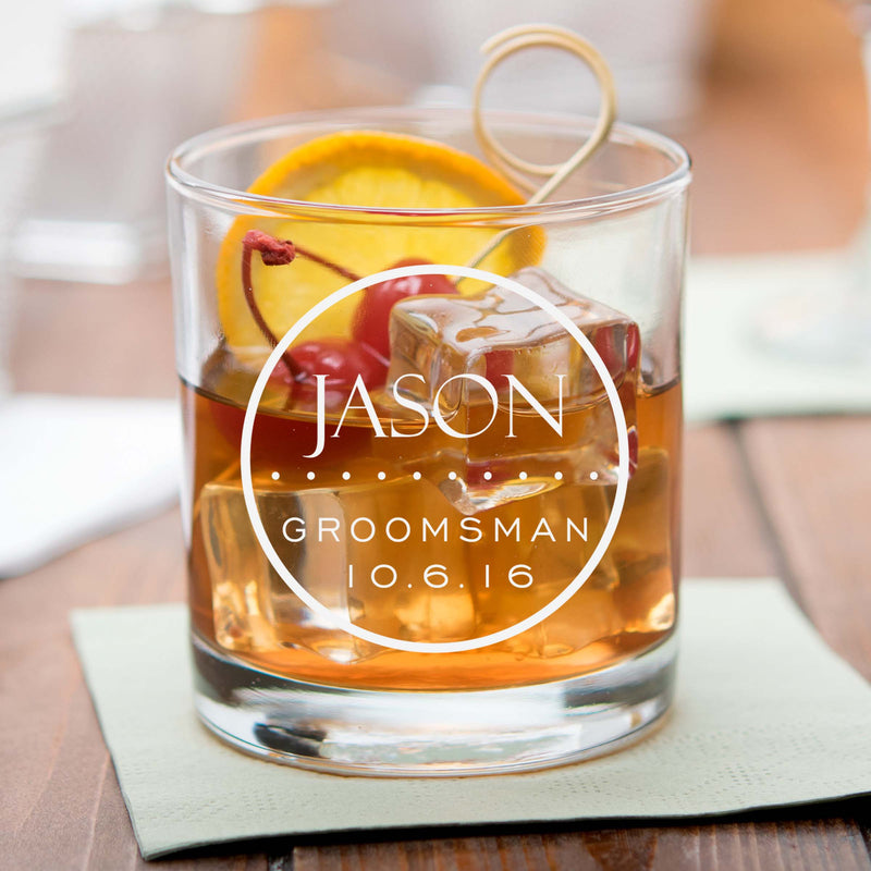 Stylish Groomsman Personalized Scotch Glass