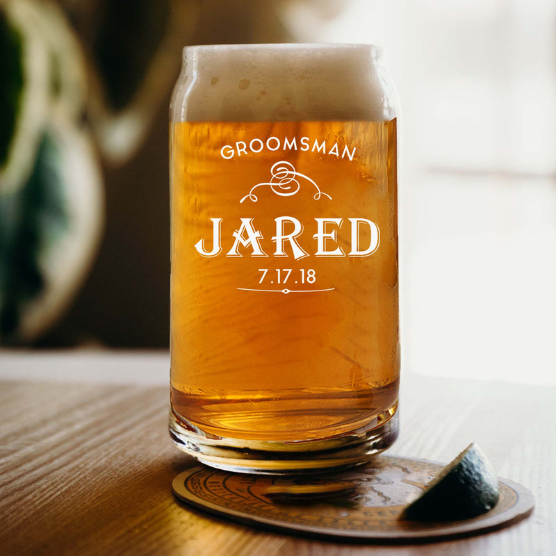 Personalized Wedding Beer Glass