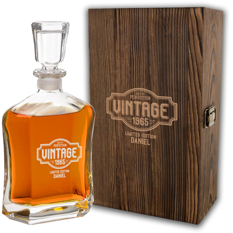 Premium Custom Vintage Whiskey Decanter w/ Box