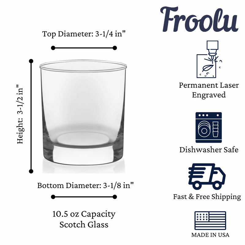 Groomsman Circle Personalized Scotch Glass