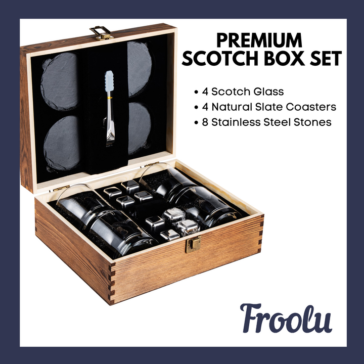 Engraved US Navy Scotch Box Gift Set