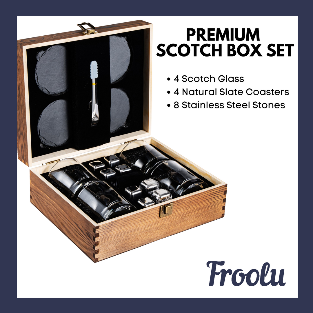 Customized Squared Initial & Name Scotch Box Gift Set