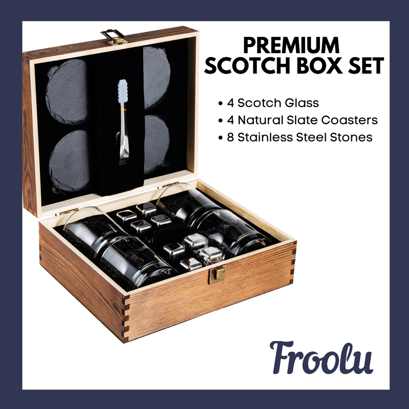 Etched Aged to Perfection Scotch Box Gift Set