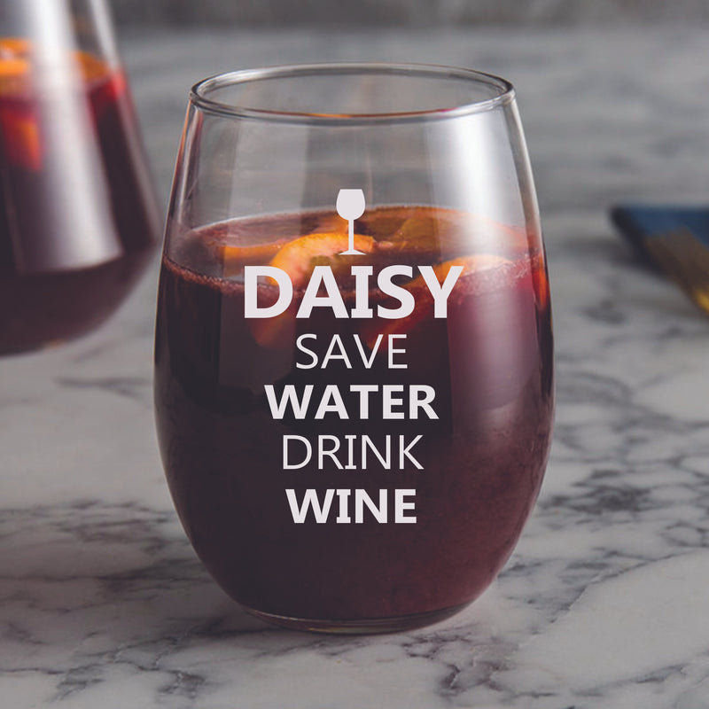 Personalized Save Water Drink Wine