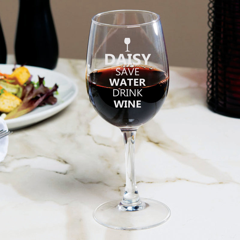 Customizable Save Water Drink Wine