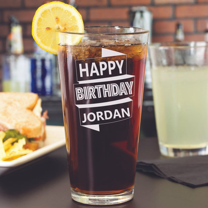 Personalized Fancy Birthday Glass