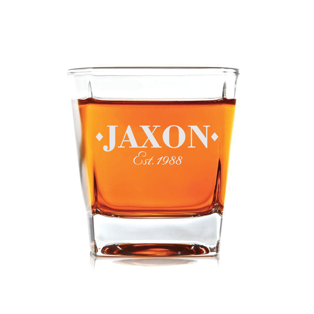 Customized Name & Est. Scotch Glass