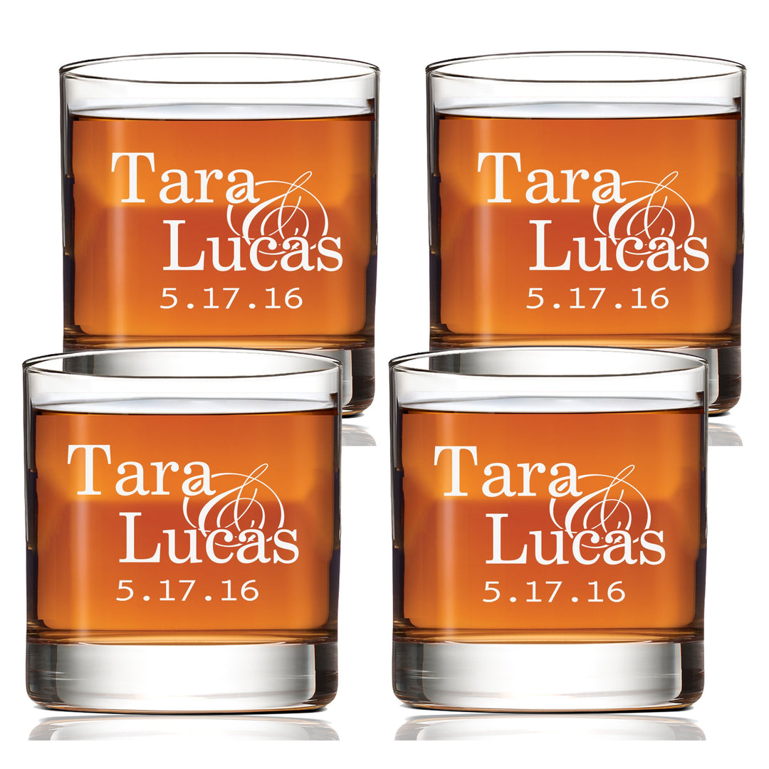 Personalized Anniversary Scotch Glass Set of 4