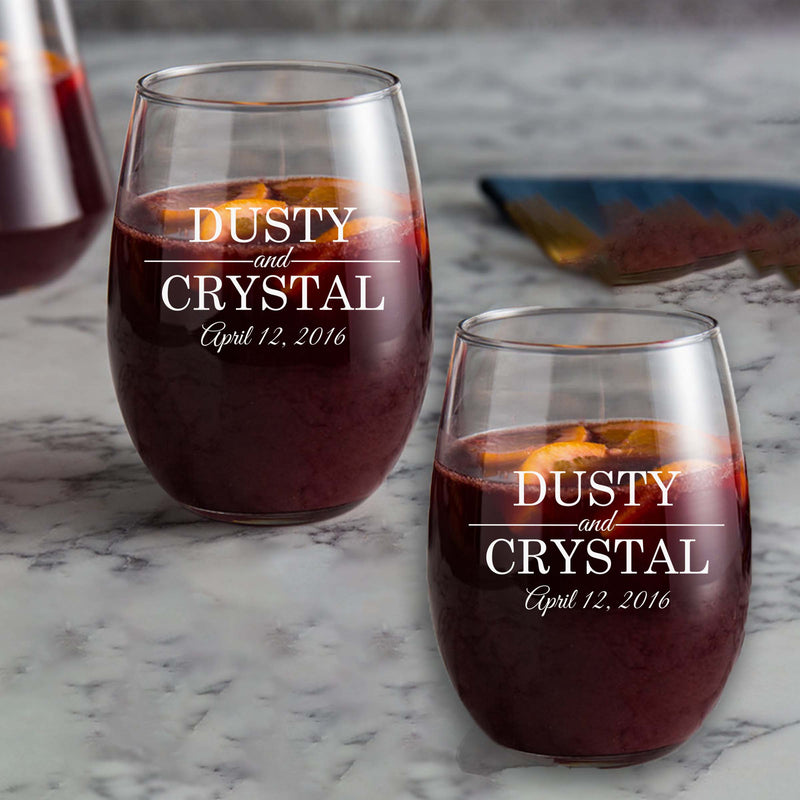 Personalized Classy Name and Date Glasses