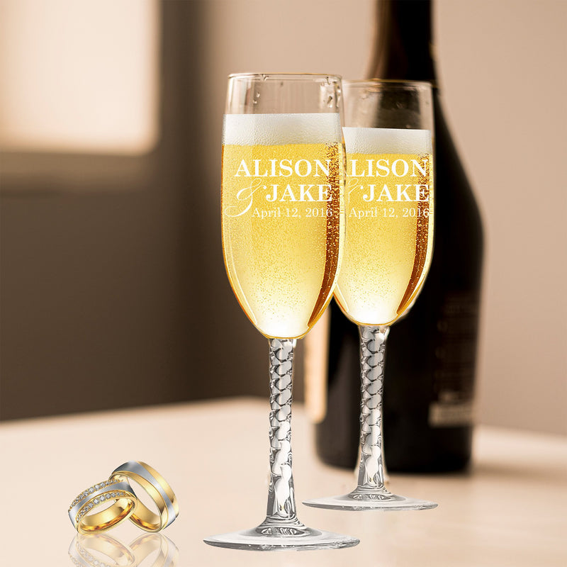 Personalized Pair of Commemoration Flutes
