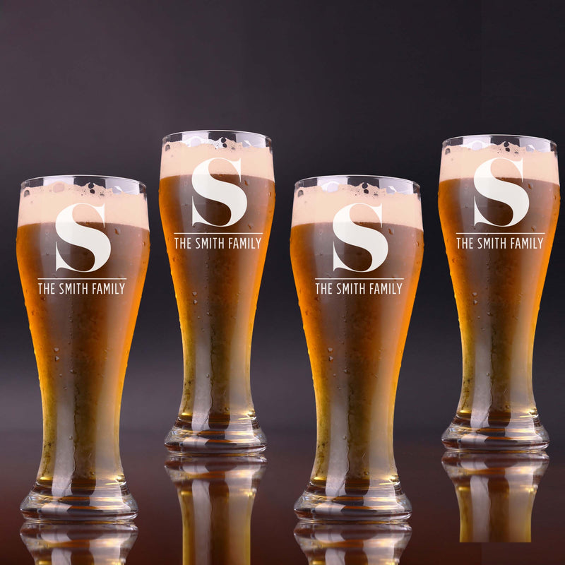 Customized Engraved Beer Glasses Gift Set