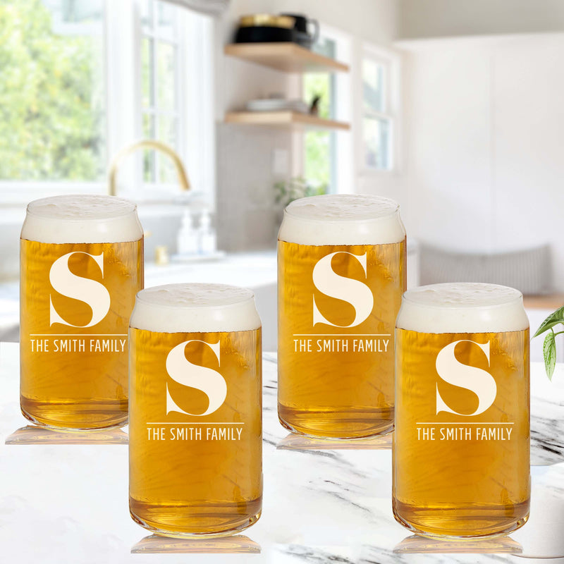 Personalized Engraved Beer Glasses Gift Set