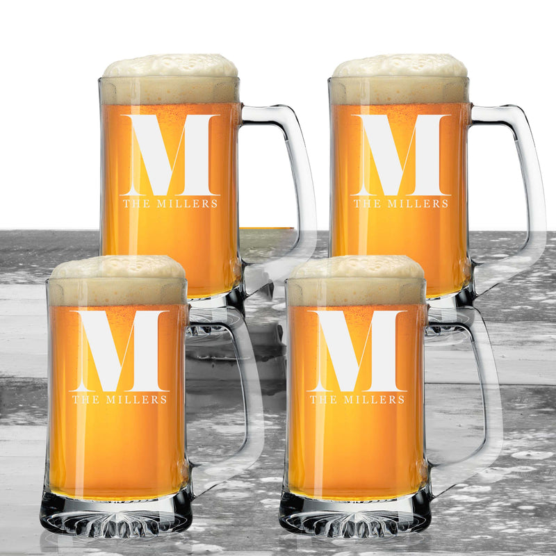 Customized Big Initial & Name Beer Mug Set