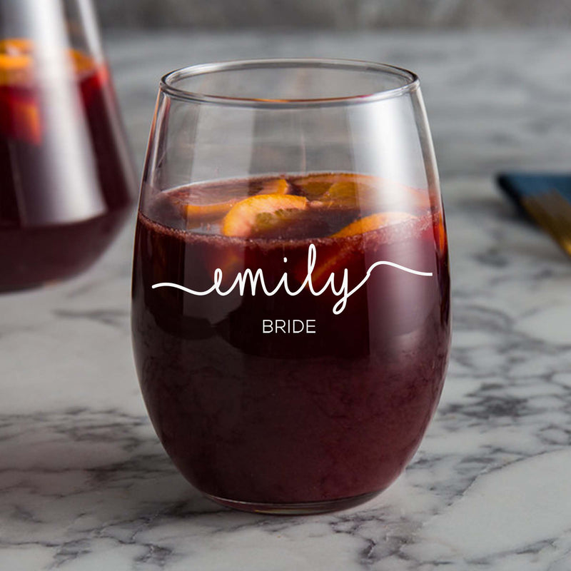 Classy Simple Wine Glass for Bridal Party