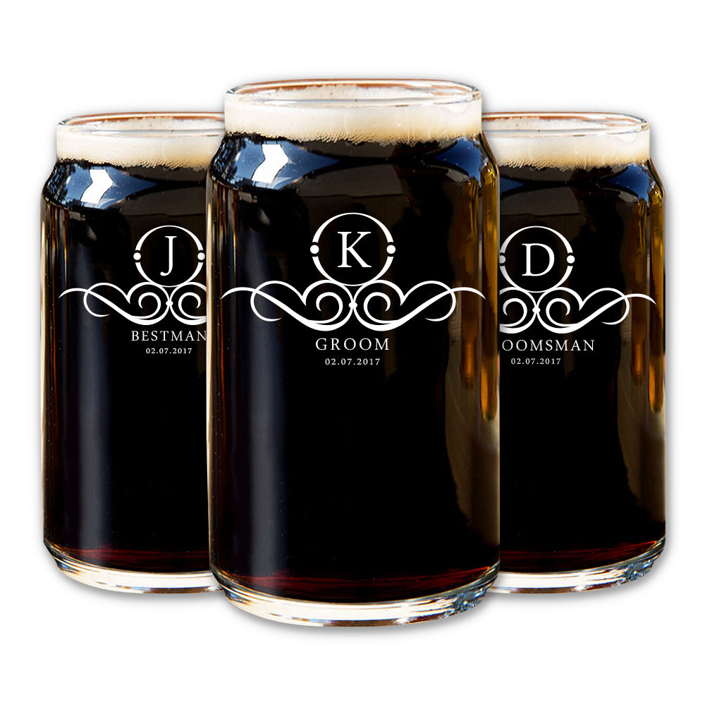 Customized Elegant Groomsmen Beer Glass