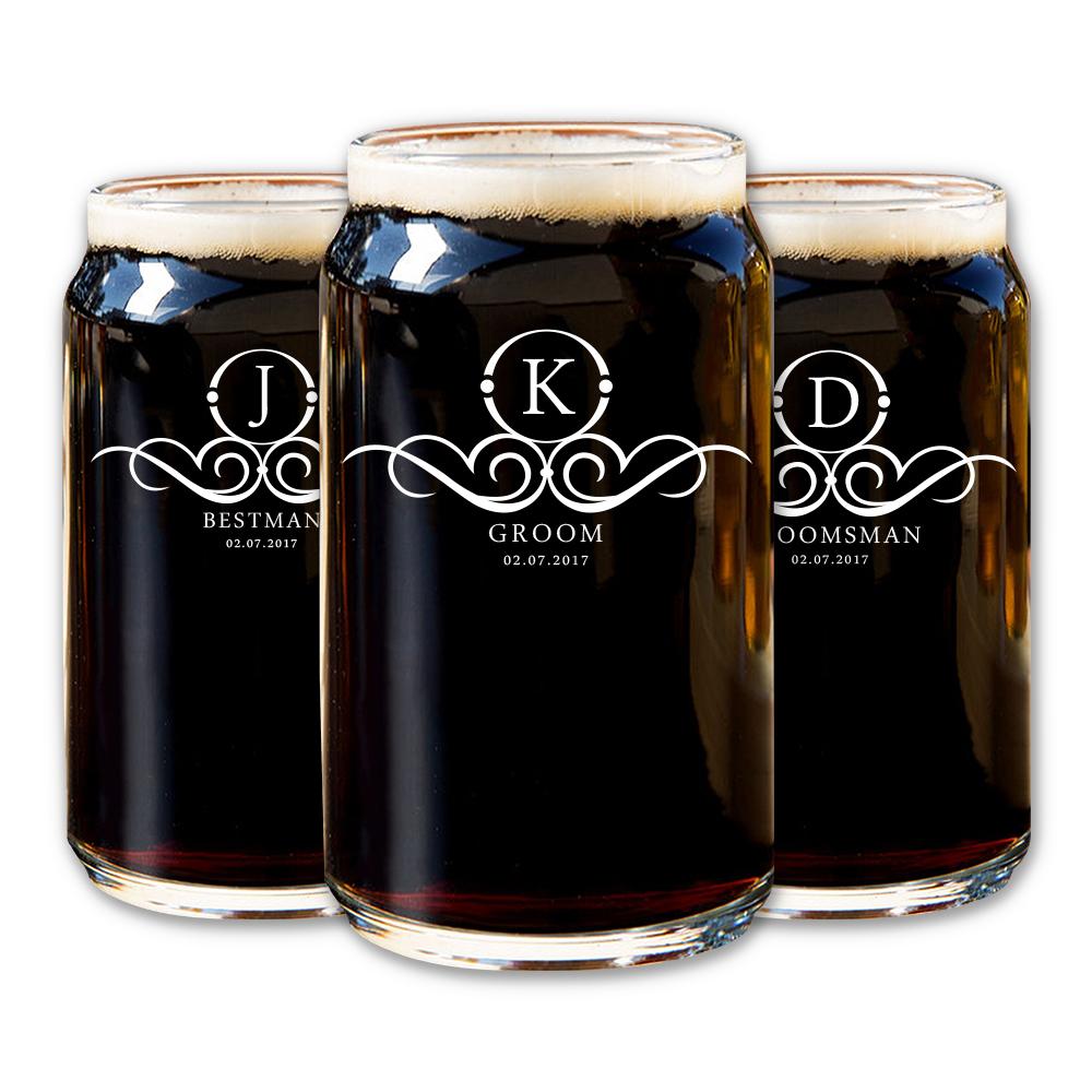 Personalized Groomsmen Beer Glass