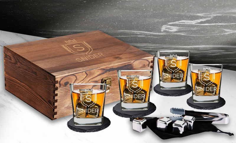Customized Crown Scotch Box Gift Set