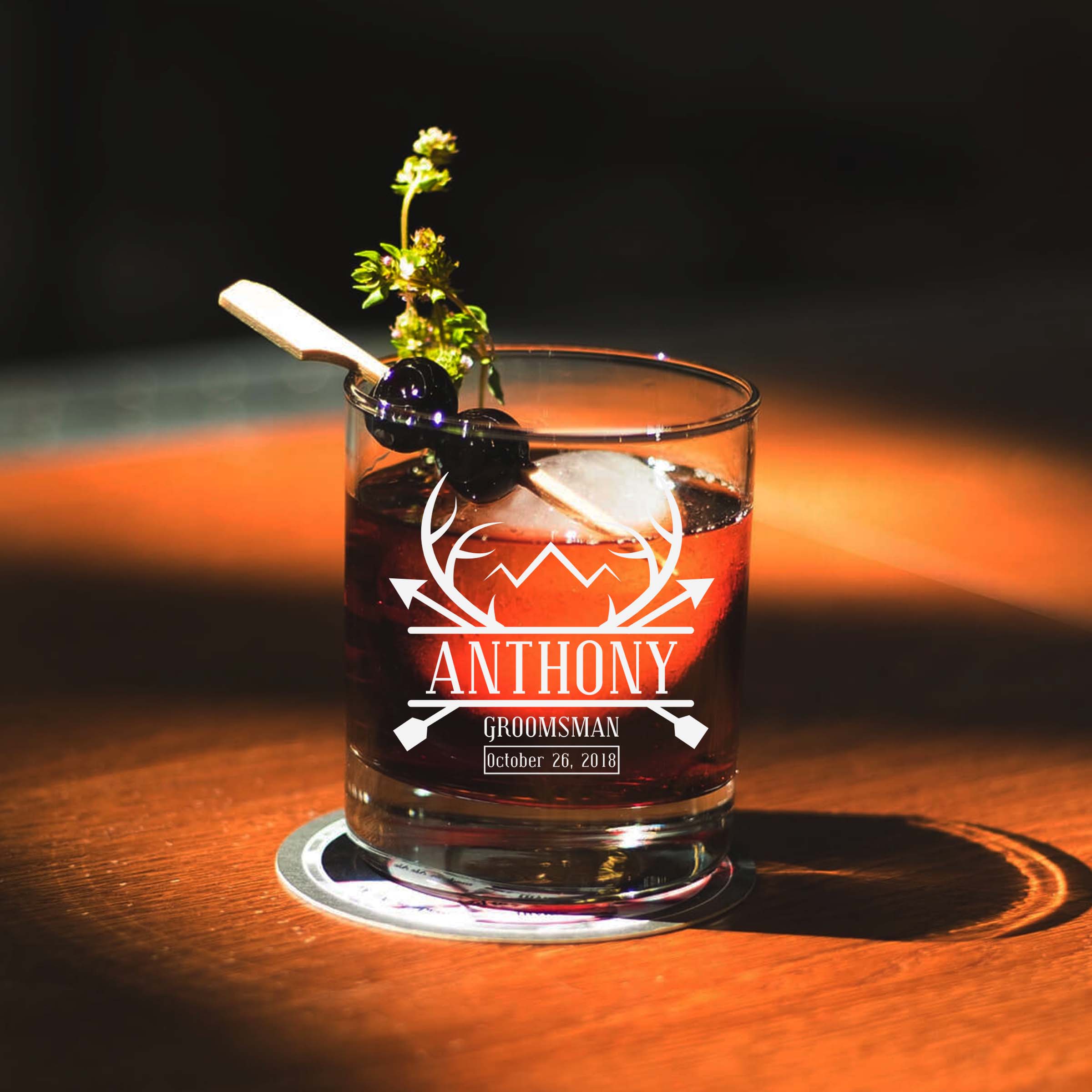 Antlers Customized Scotch Glass