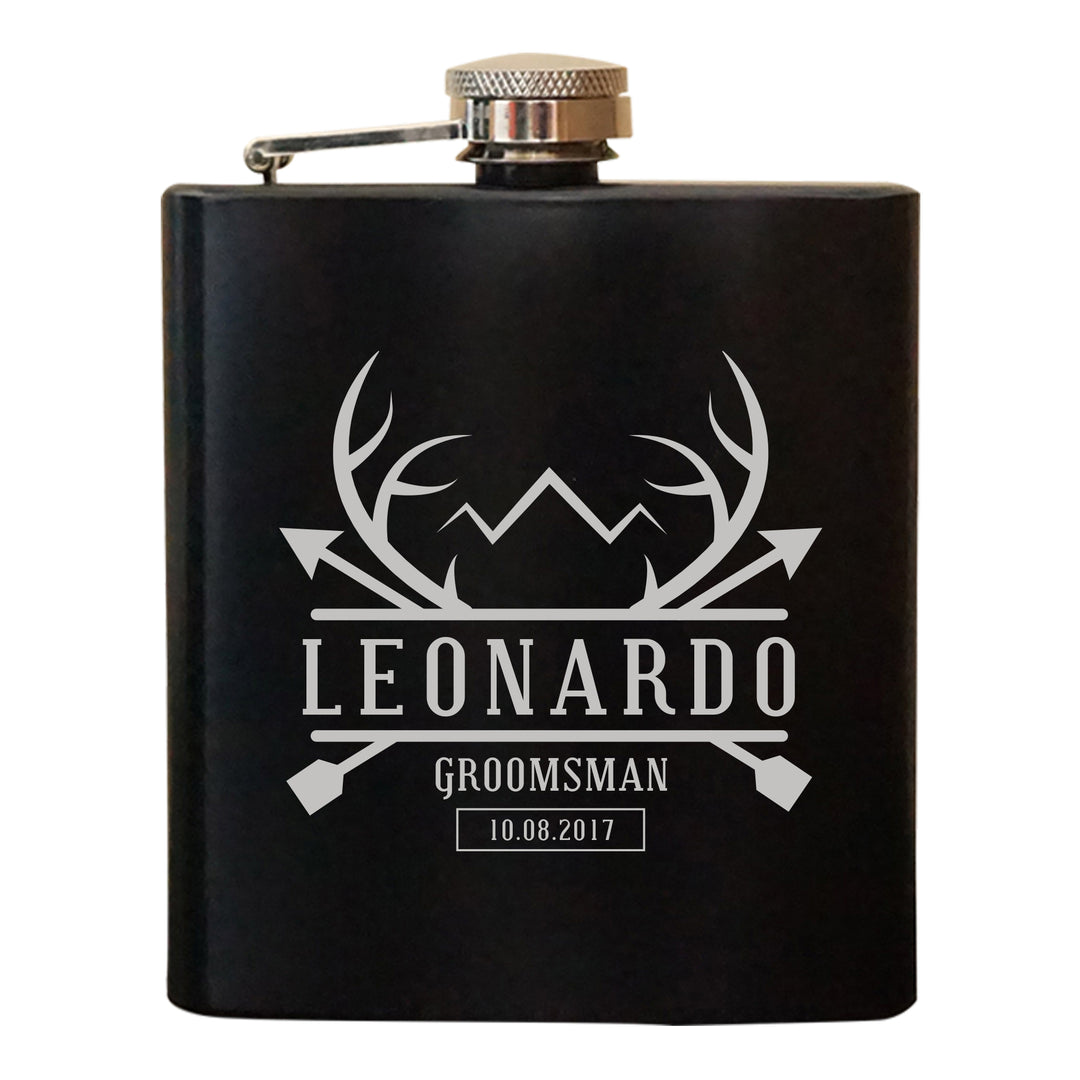 Customized Groomsmen Flask (4135_B)