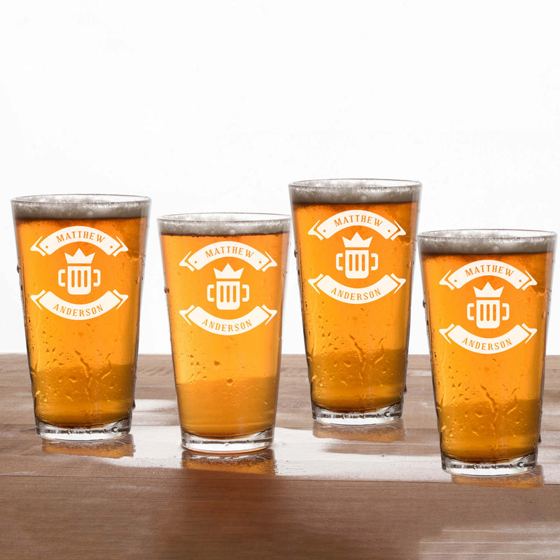 Personalized Beer Glasses Gift Set