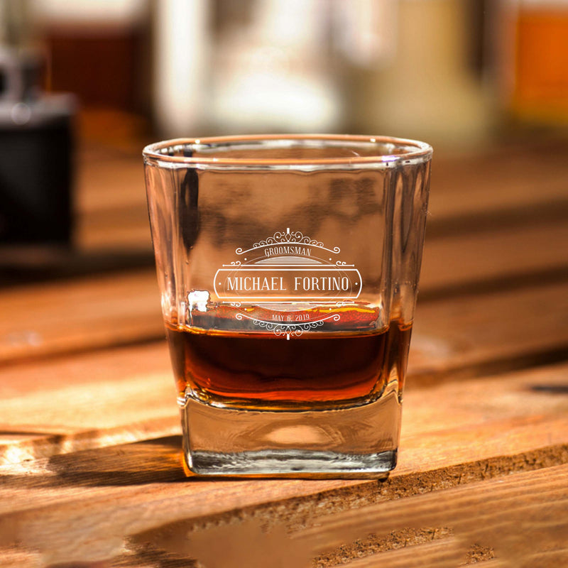 Sophisticated Groomsman Personalized Scotch Glass