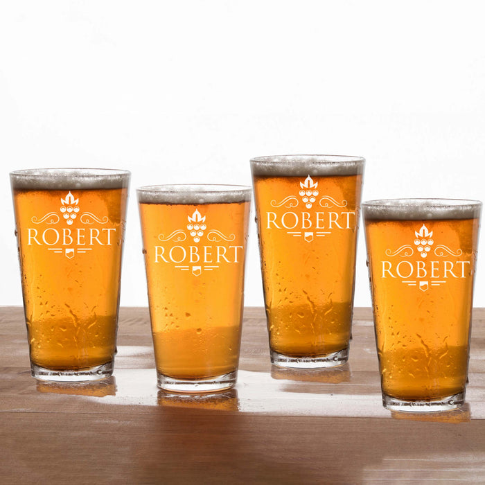 Personalized  Grape Beer Glasses Set