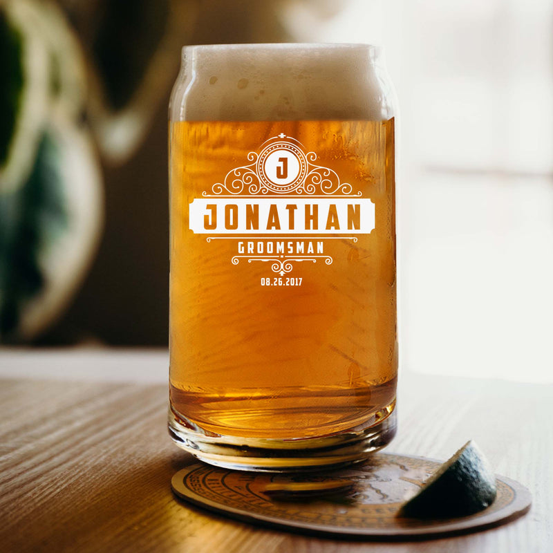 Customized Unique Groomsmen Beer Glass