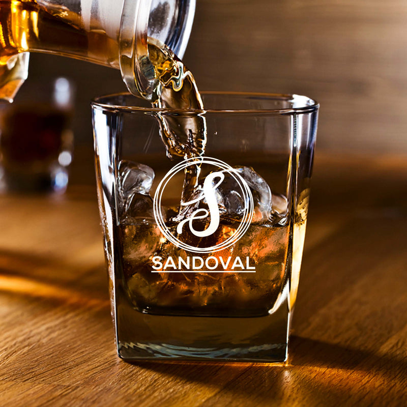 Simple Initial Personalized Scotch Glass