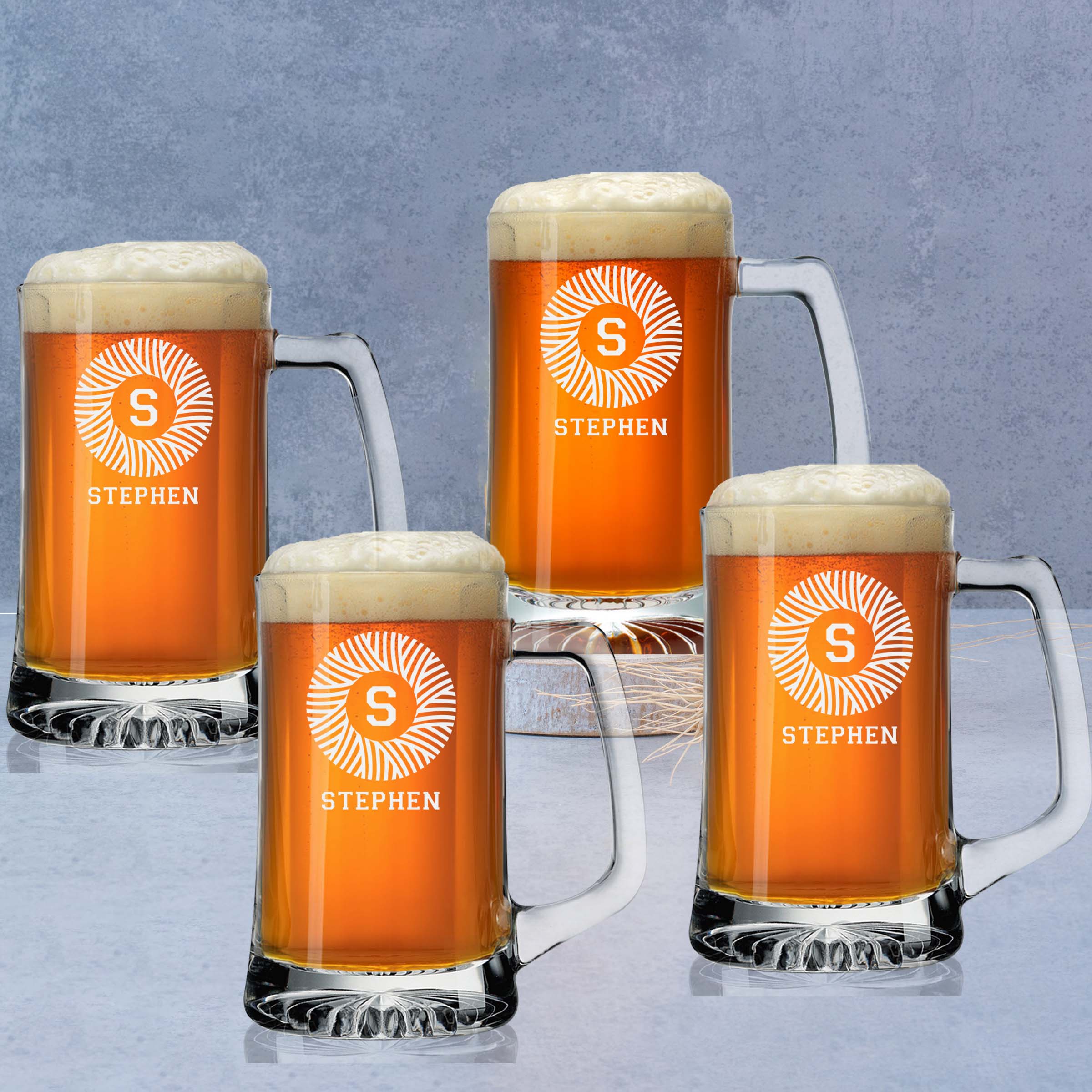 Customized Hatching Design Beer Mug Set