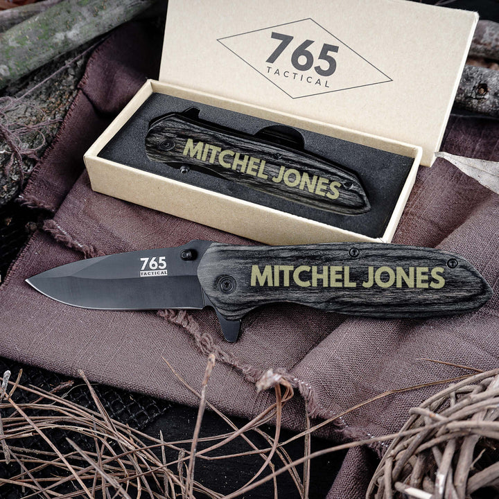 Personalized Flag Pocket Knife and Box Option