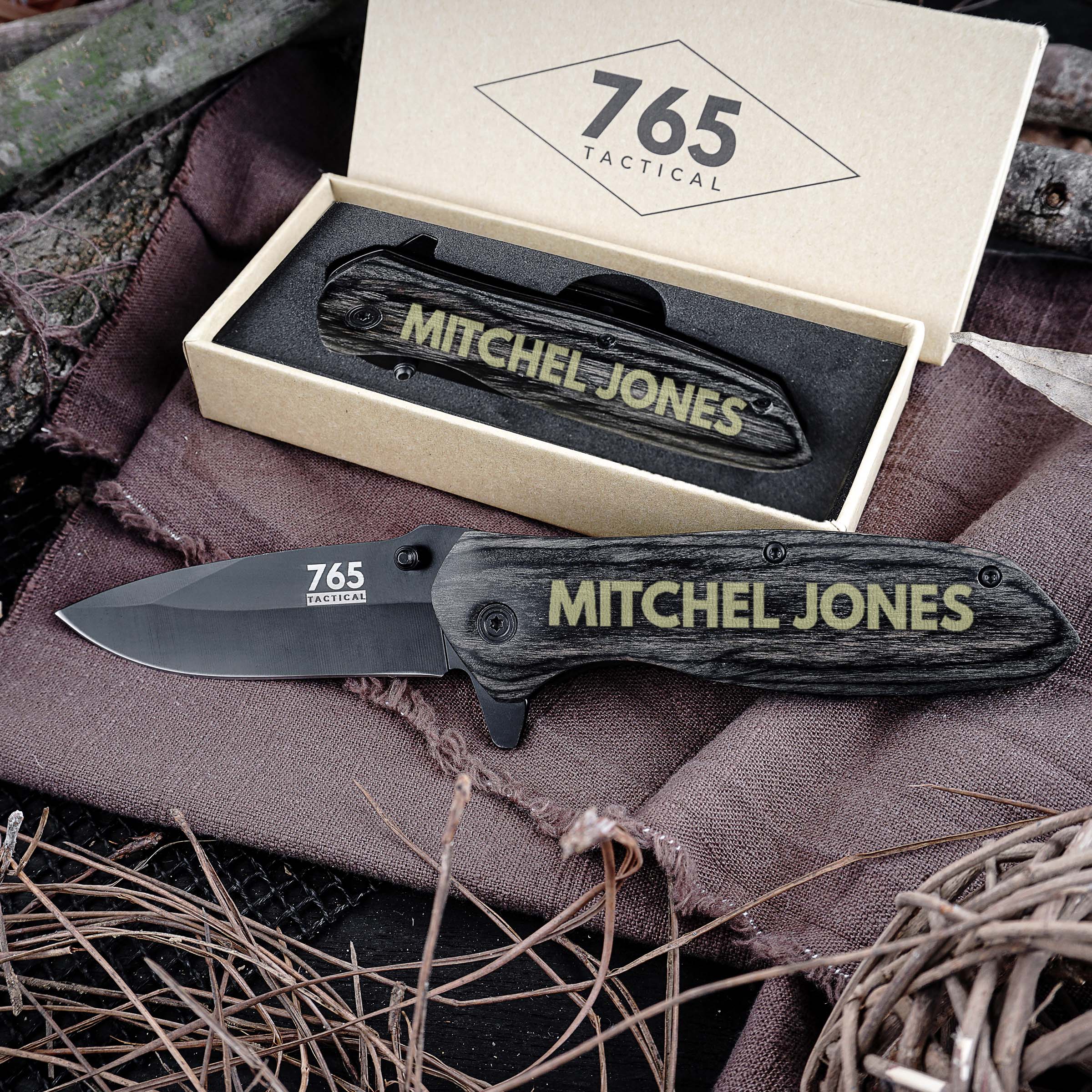 Personalized Flag Pocket Knife and Box Option