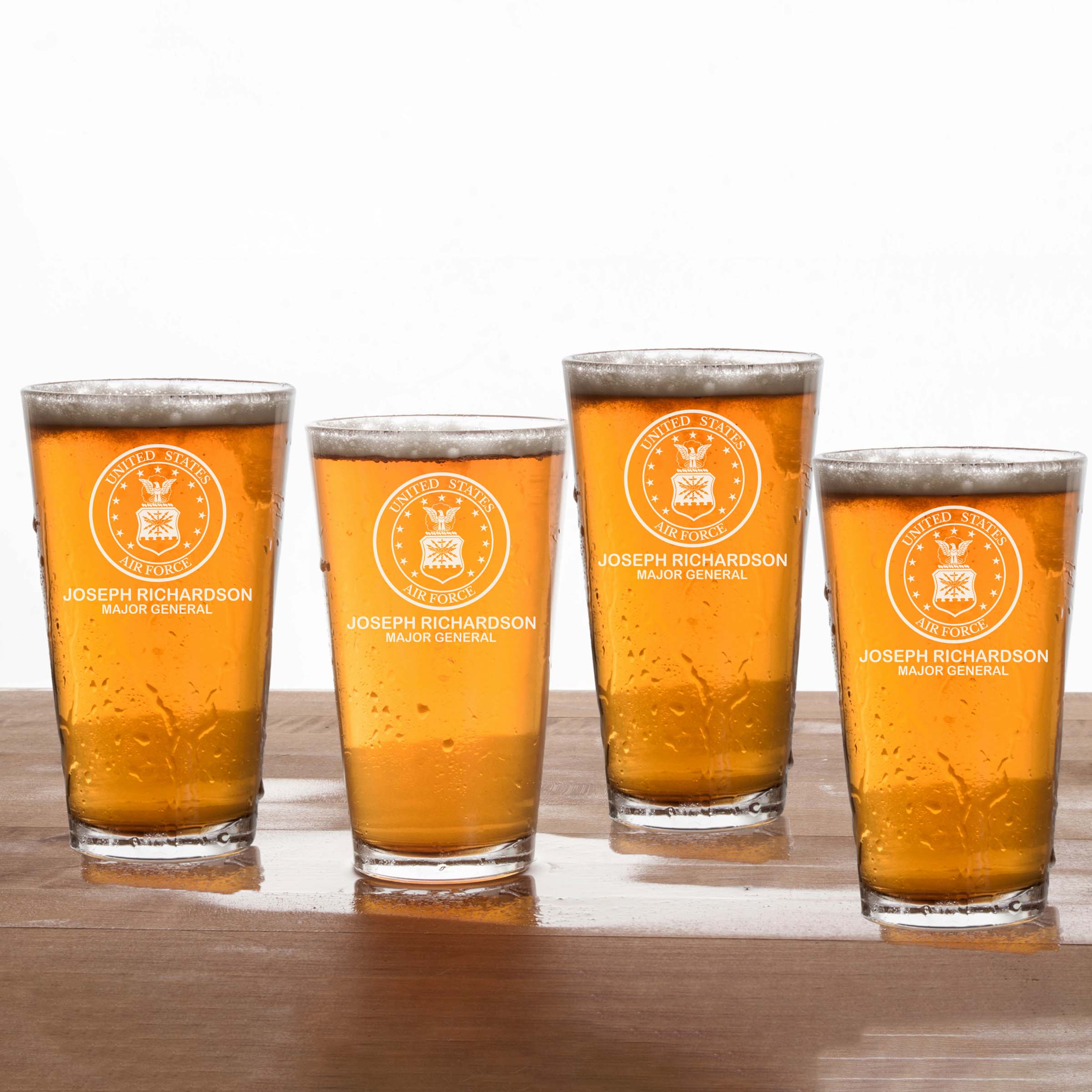 Air Force Personalized Beer Glass Set