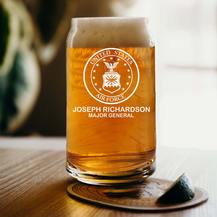 Personalized US Air Force Single Beer Glass
