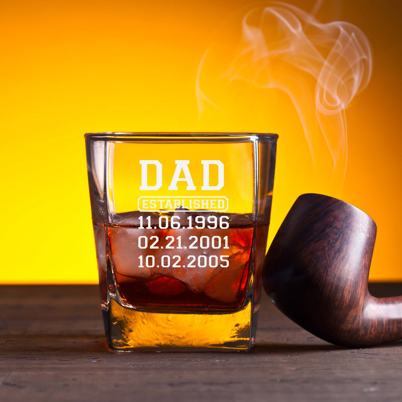 Dad Est. Personalized Scotch Glass