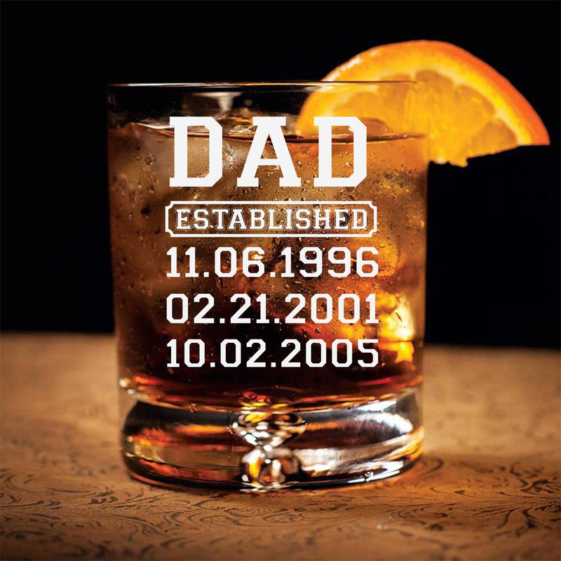 Dad Est. Personalized Scotch Glass
