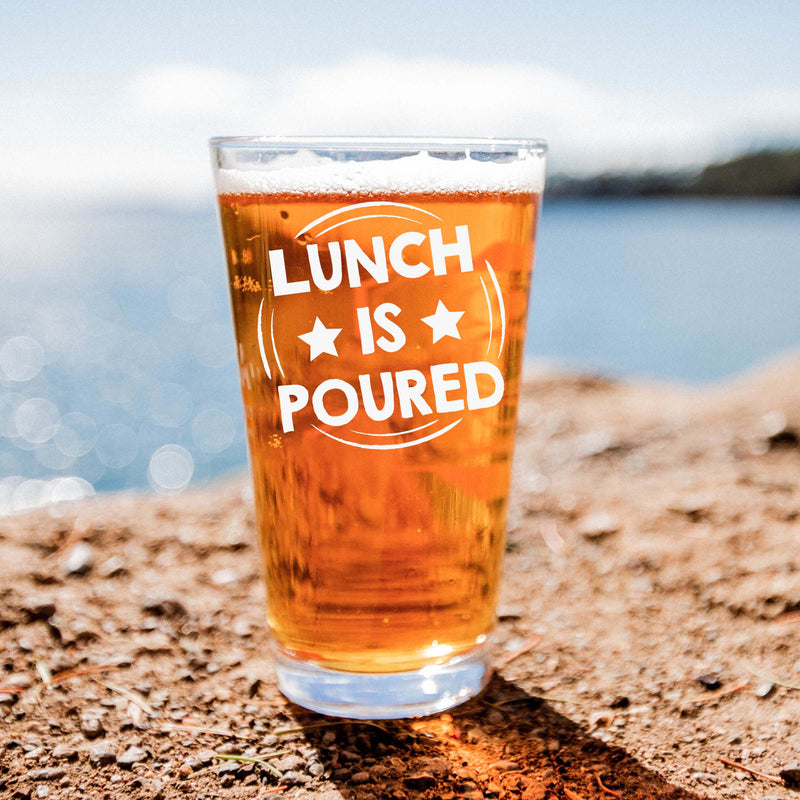 Customized Dinner/Lunch is Poured Single Beer Glass