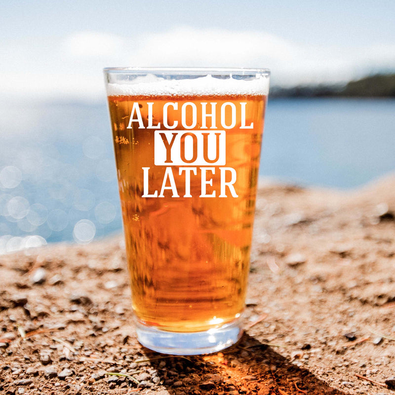 Personalized Alcohol You Later Single Beer Glass