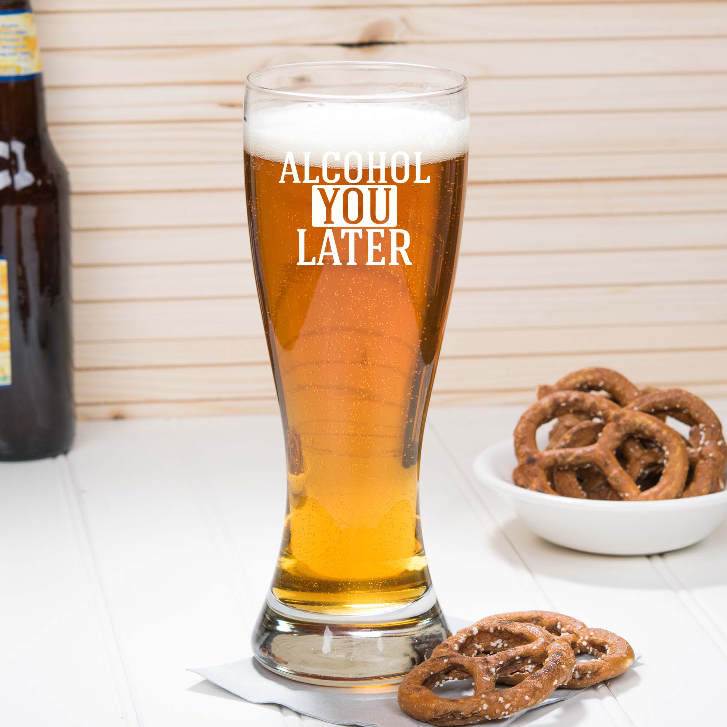 Customized Alcohol You Later Single Beer Glass