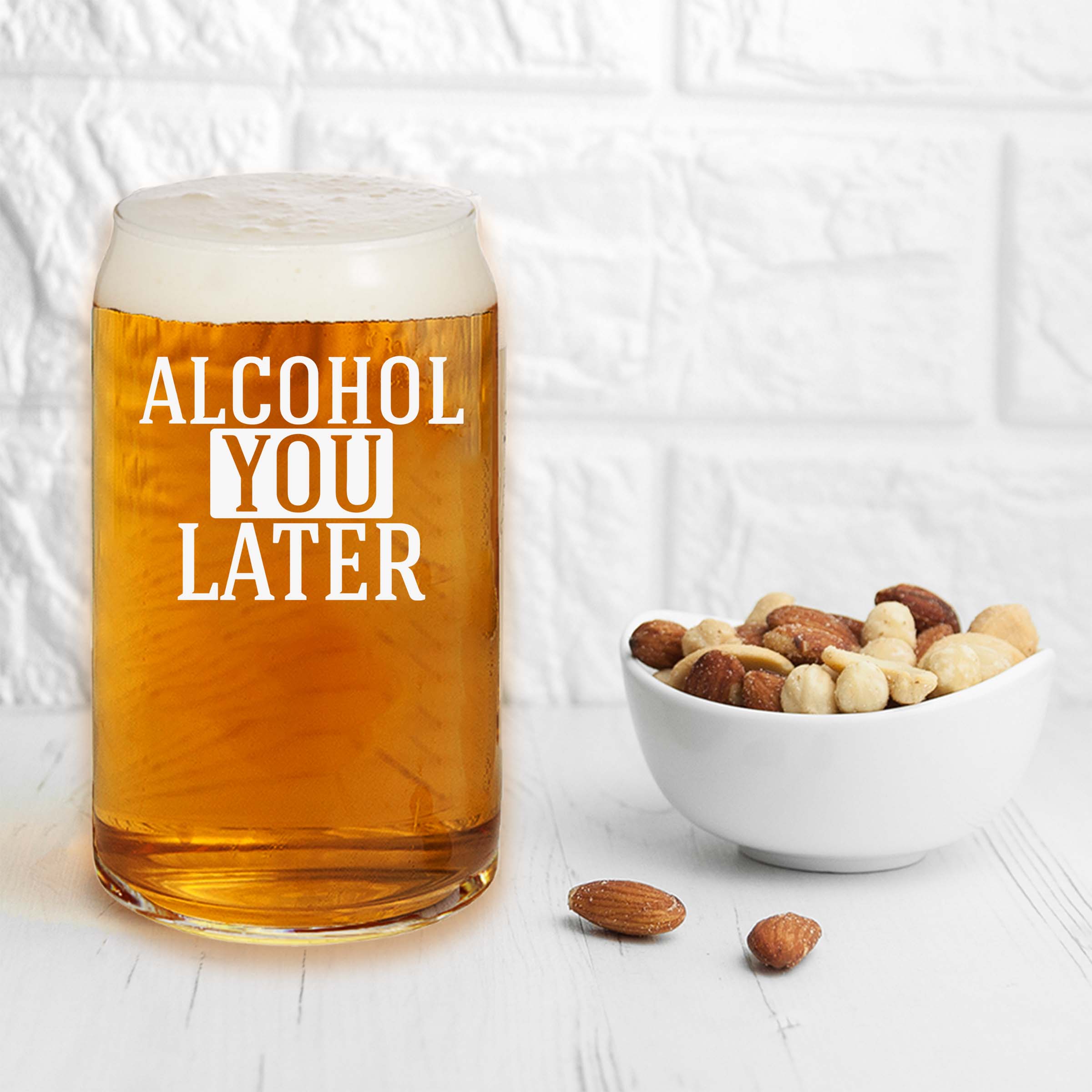 Customized Alcohol You Later Single Beer Glass