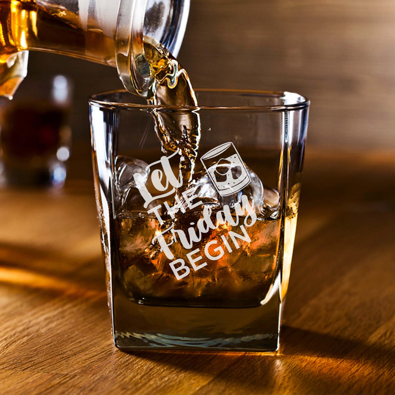 Let the Friday Begin Engraved Scotch Glass