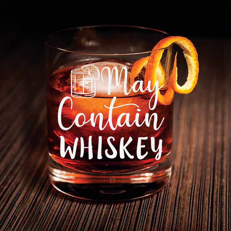 May Contain Whiskey Customized Scotch Glass