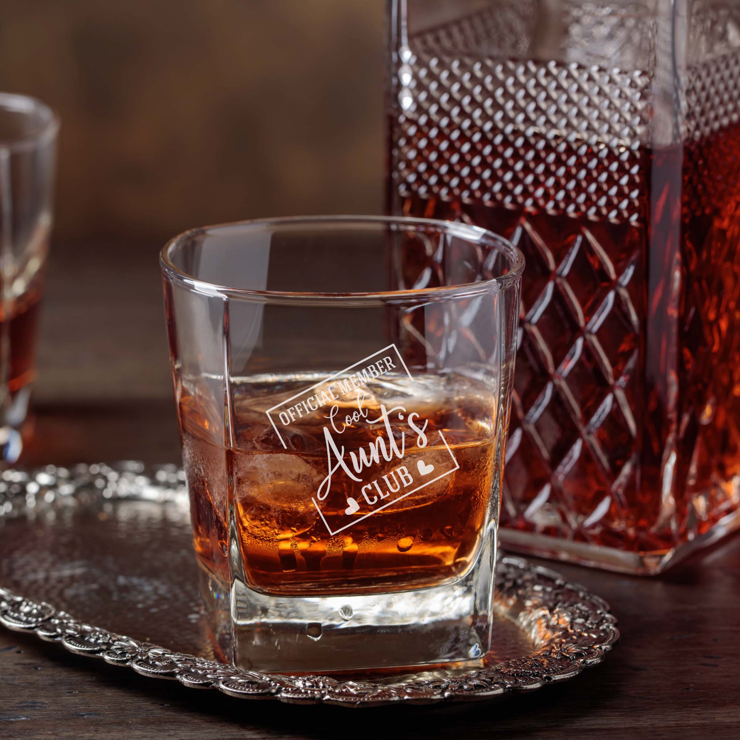 Cool Aunts Club Etched Scotch Glass