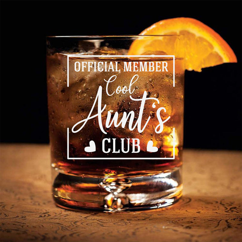 Cool Aunts Club Engraved Scotch Glass