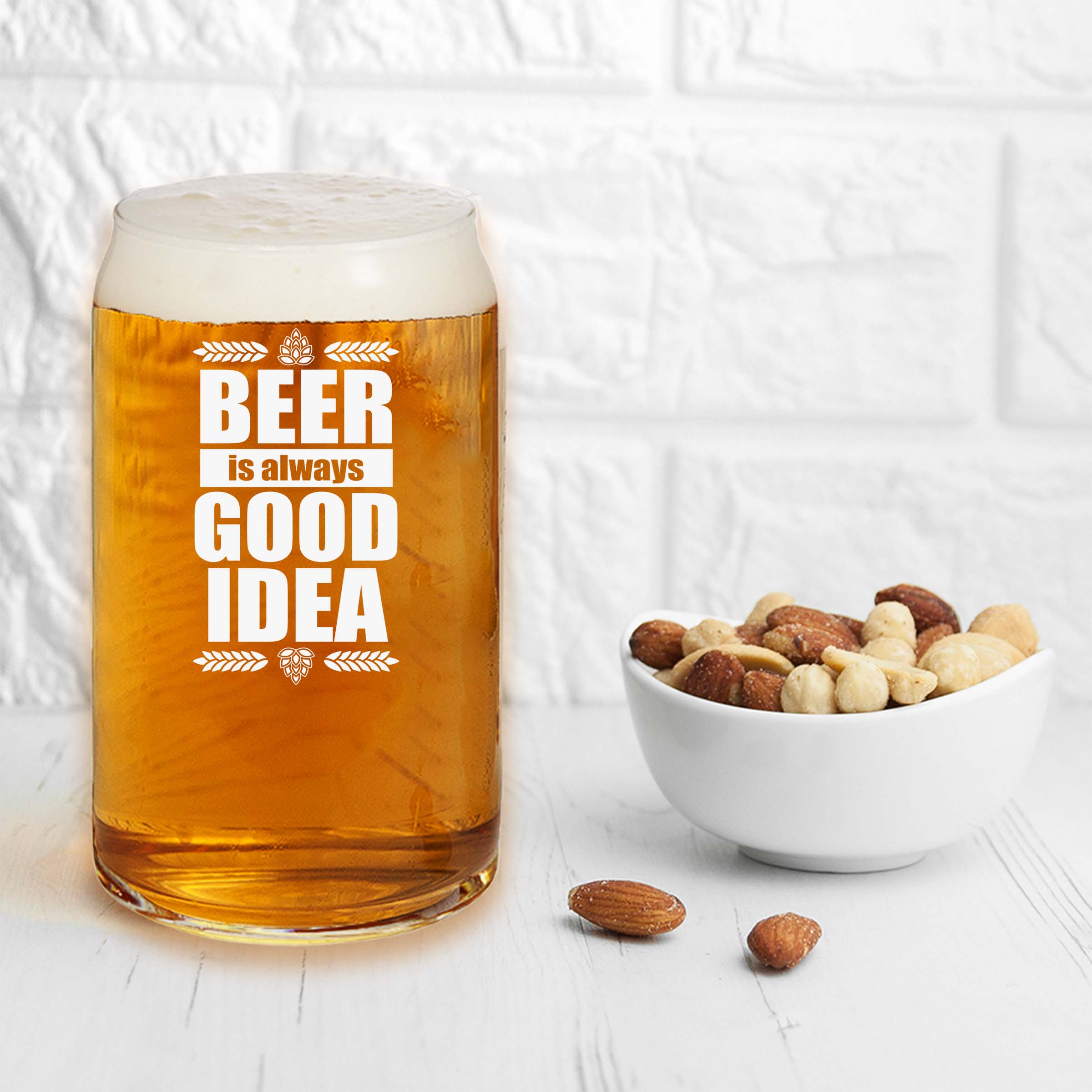 Engraved Beer is Always a Good Idea Single Beer Glass