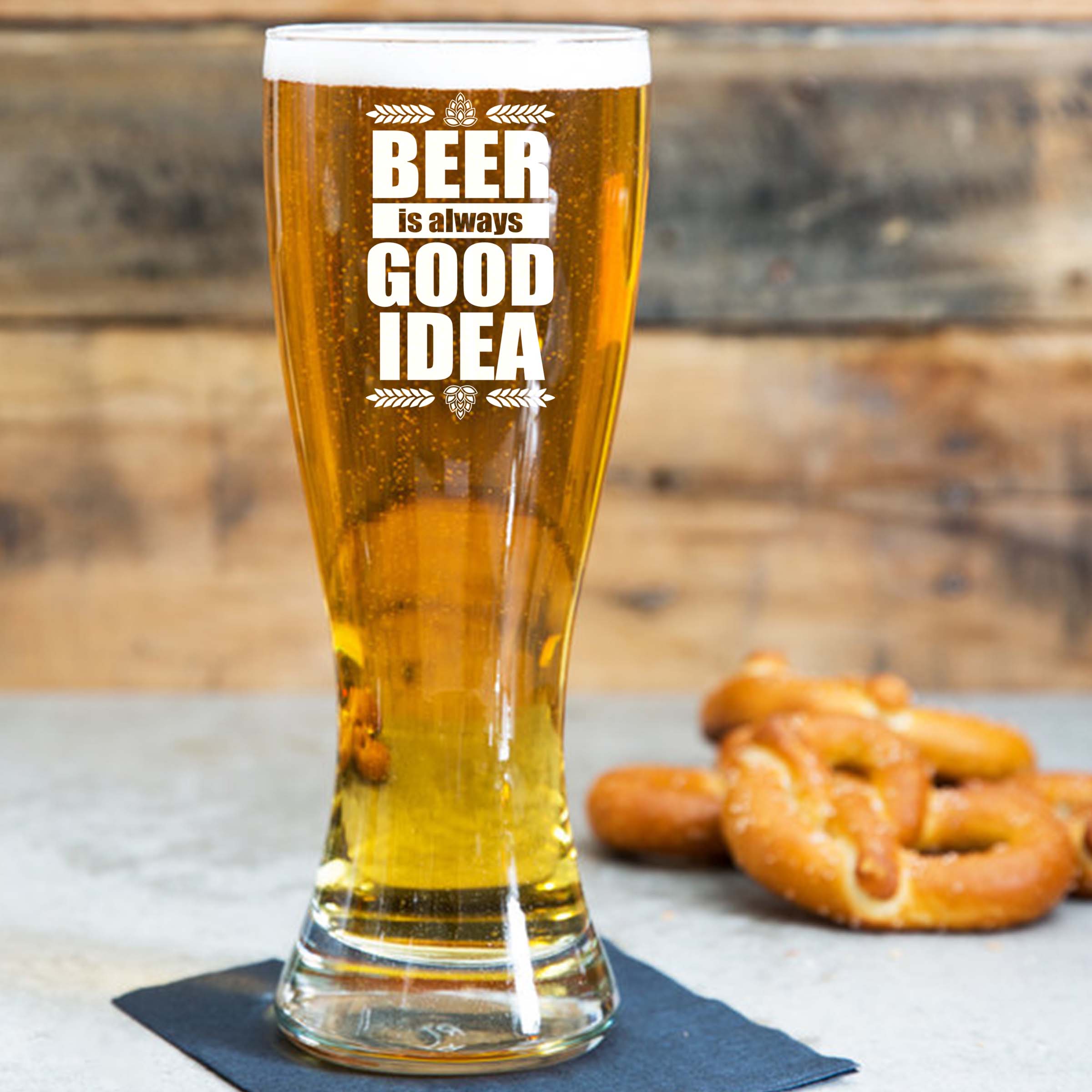 Engraved Beer is Always a Good Idea Single Beer Glass