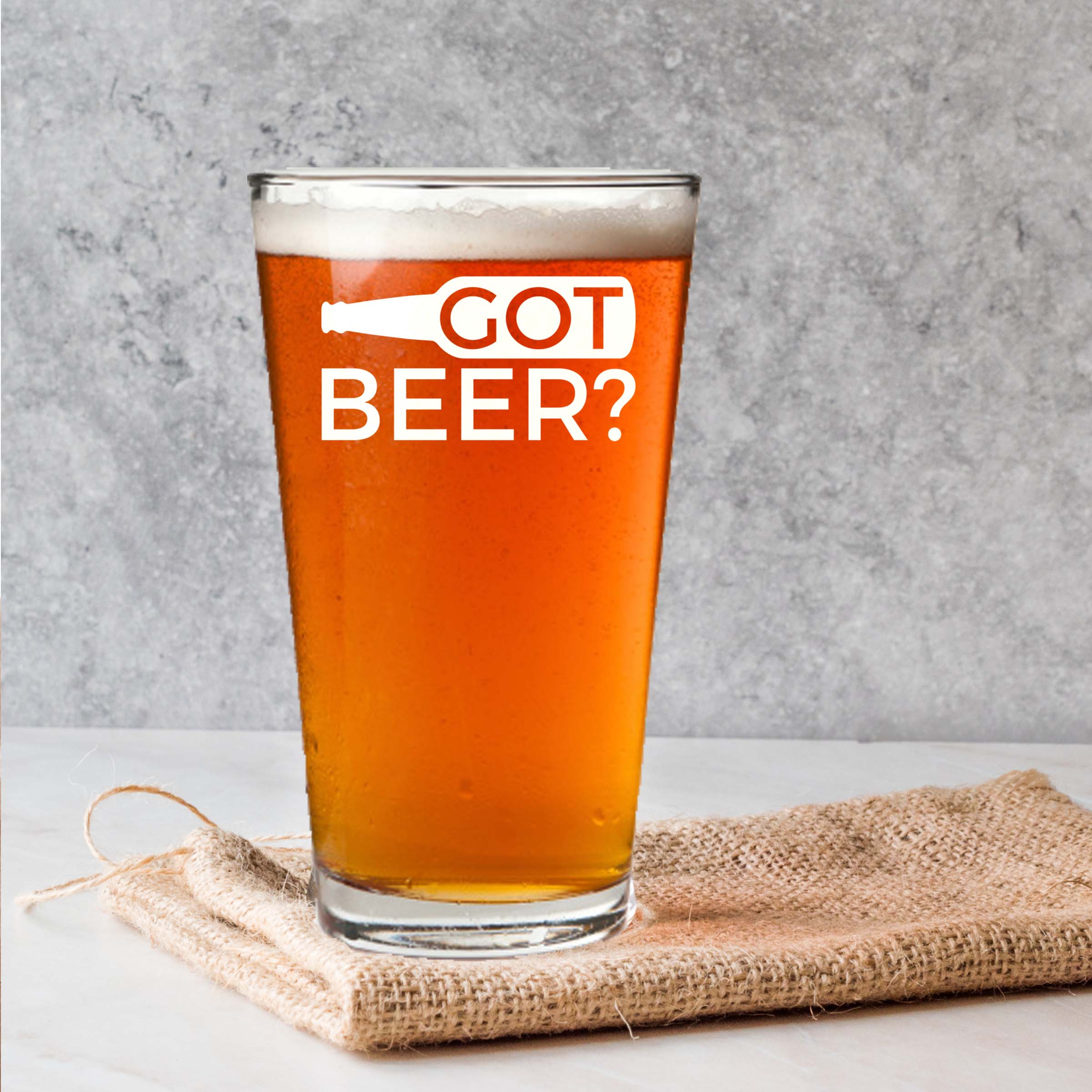 Engraved Got Beer? Single Beer Glass